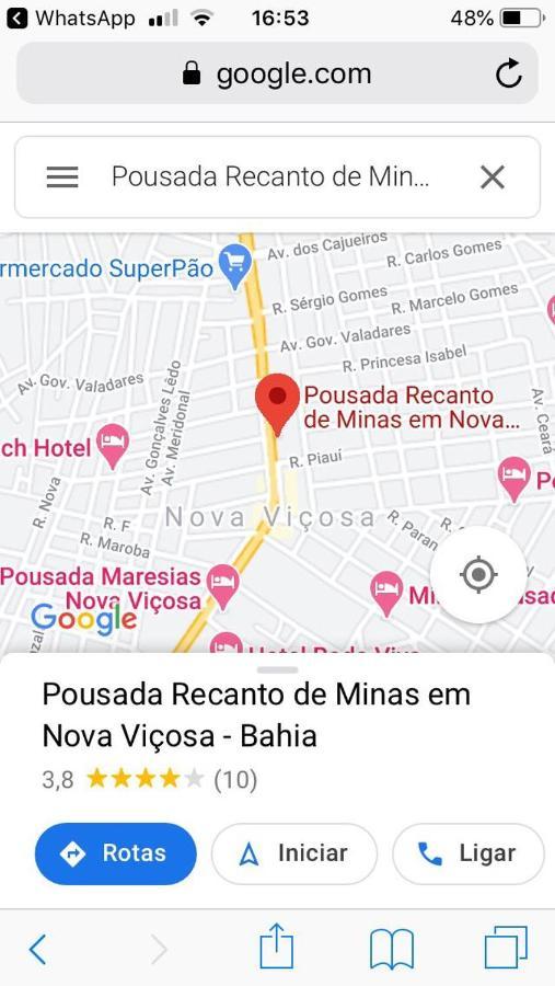 Pousada Recanto De Minas Nova Viçosa Exteriér fotografie